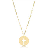 16" necklace gold - blessed gold disc
