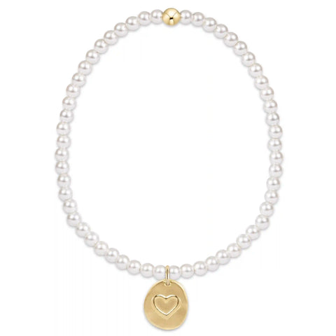 Classic Pearl 3mm Bracelet - Inspire Love Small Gold Disc