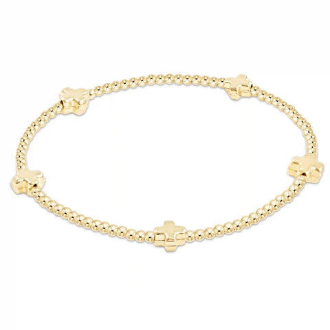 egirl Signature Cross Small 2mm Gold Bracelet - Gold