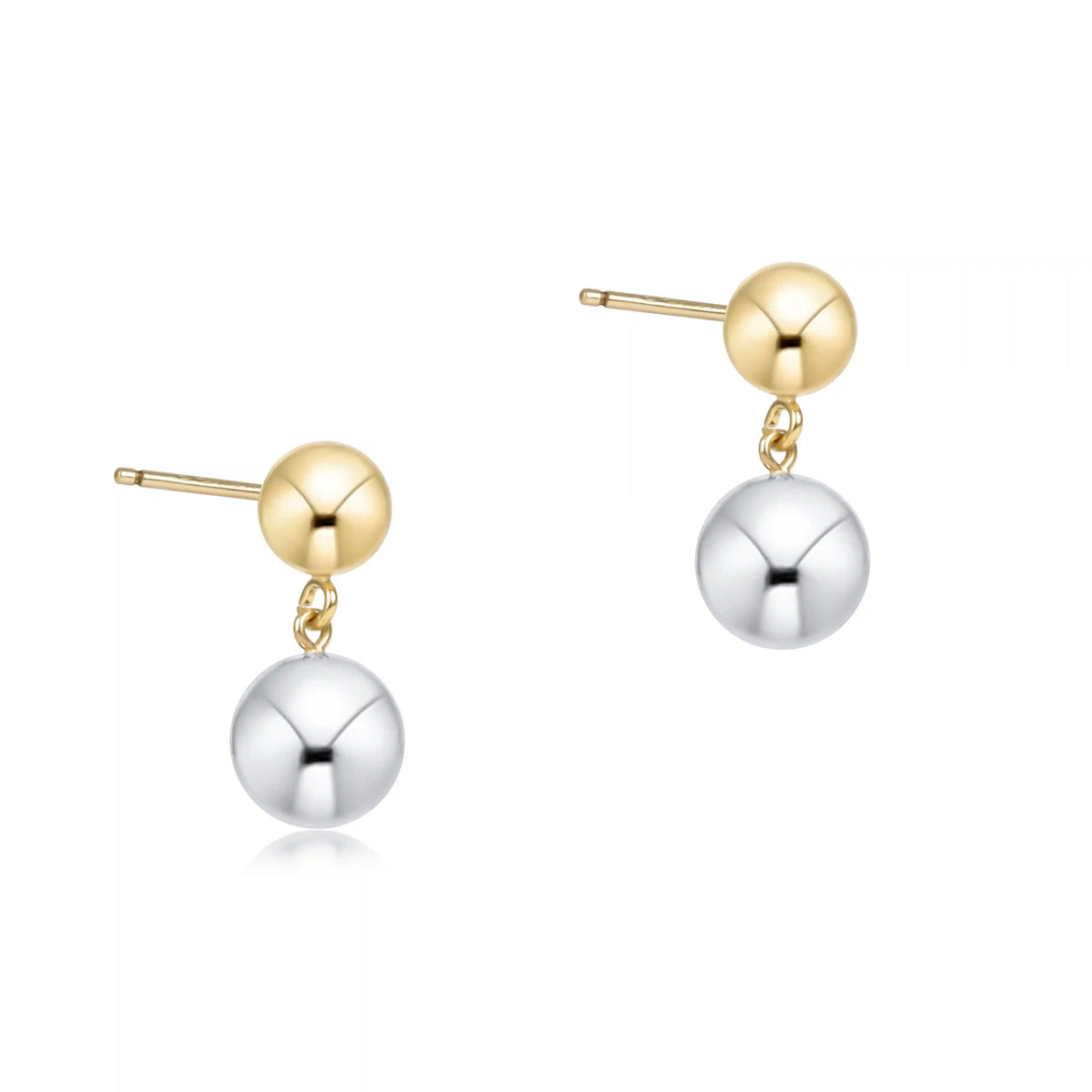 Classic 8mm Ball Drop Studs - Mixed Metal