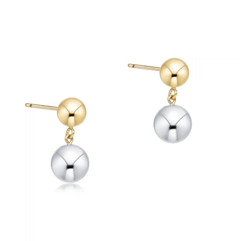 Classic 8mm Ball Drop Studs - Mixed Metal