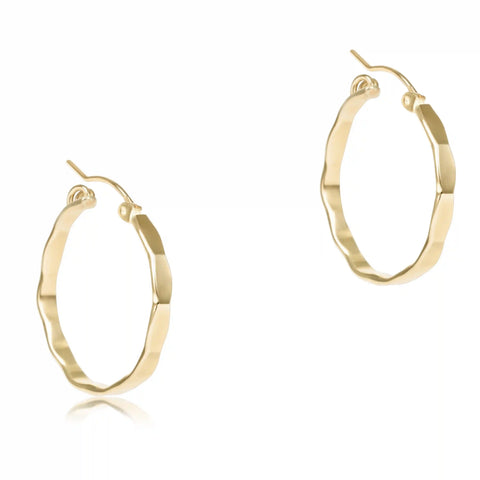 Scalloped Round Gold 1.25" Hoop - Smooth