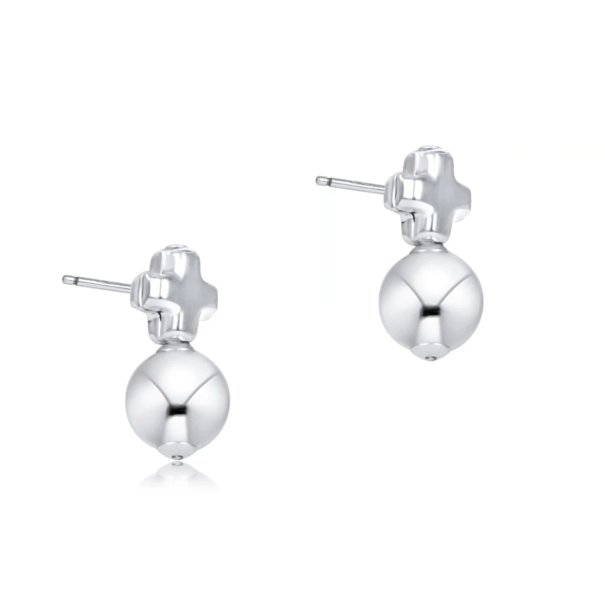 Signature Cross Small Sterling Studs - Classic Sterling