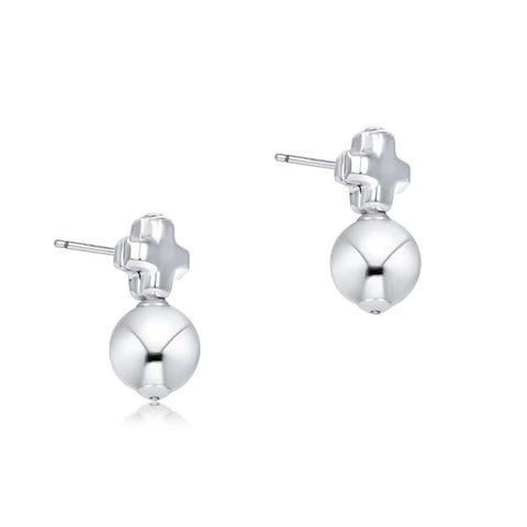 Signature Cross Small Sterling Studs - Classic Sterling
