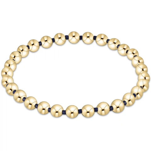 Gameday Hope Grateful 5mm Bead Bracelet - Navy