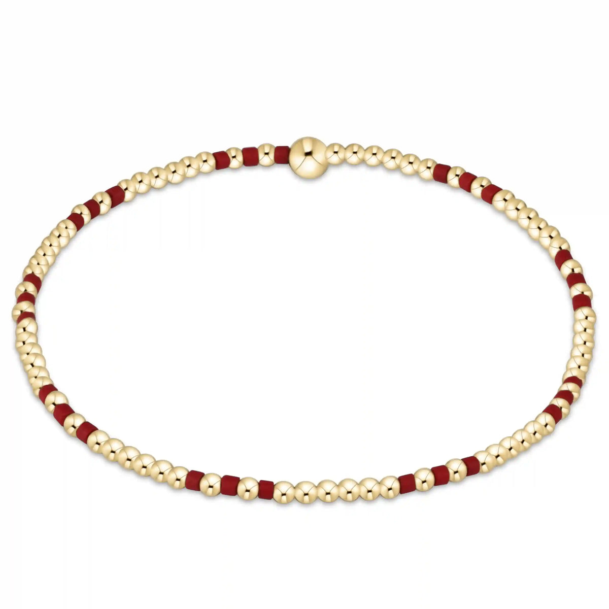 Gameday Hope Joy Pattern 2mm Bead Bracelet - Crimson