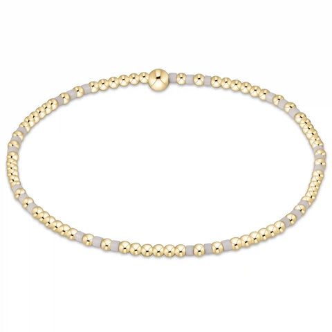 Gameday Hope Joy Pattern 2mm Bead Bracelet - Grey