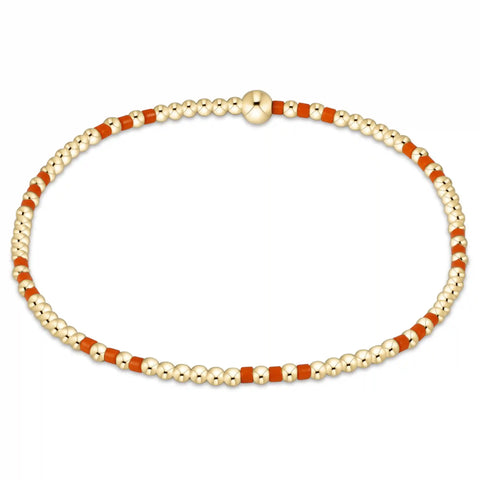 Gameday Hope Joy Pattern 2mm Bead Bracelet - Orange