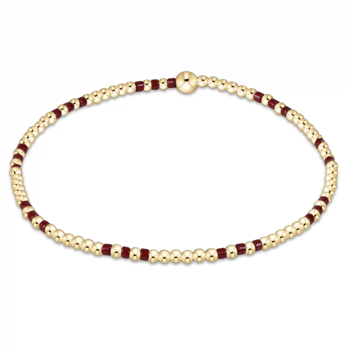 Gameday Hope Joy Pattern 2mm Bead Bracelet - Wine