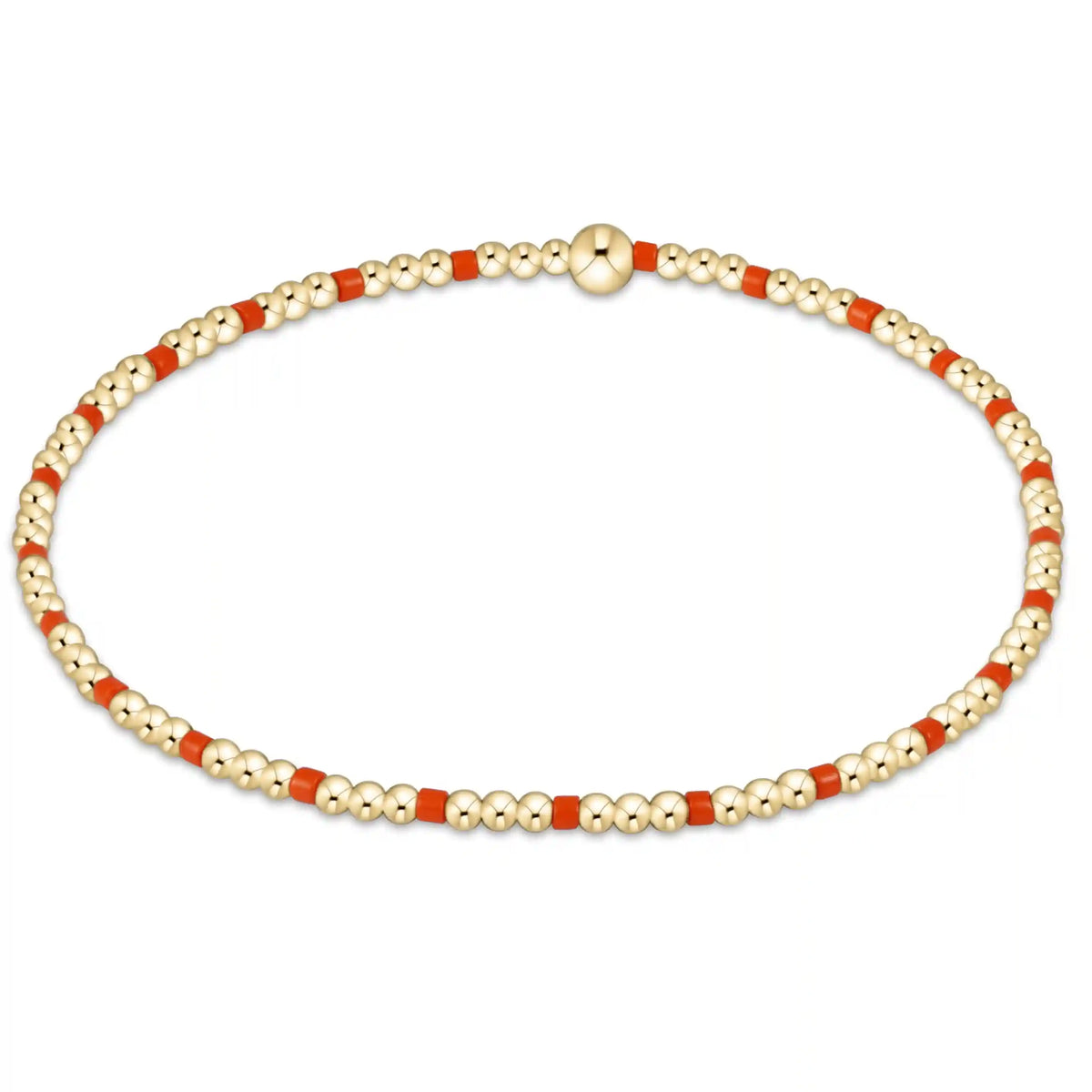 Gameday Hope Sincerity Pattern 2mm Bead Bracelet - Bright Orange
