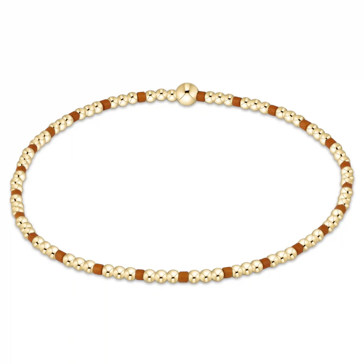 Gameday Hope Sincerity Pattern 2mm Bead Bracelet - Burnt Orange