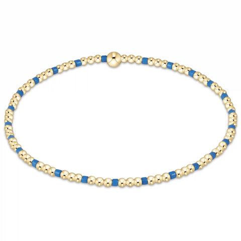 Gameday Hope Sincerity Pattern 2mm Bead Bracelet - Cobalt
