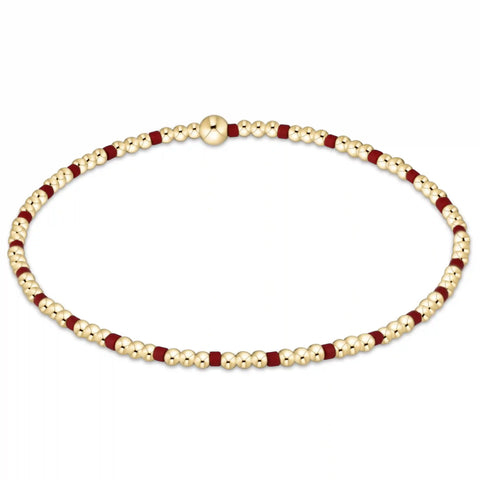 Gameday Hope Sincerity Pattern 2mm Bead Bracelet - Crimson