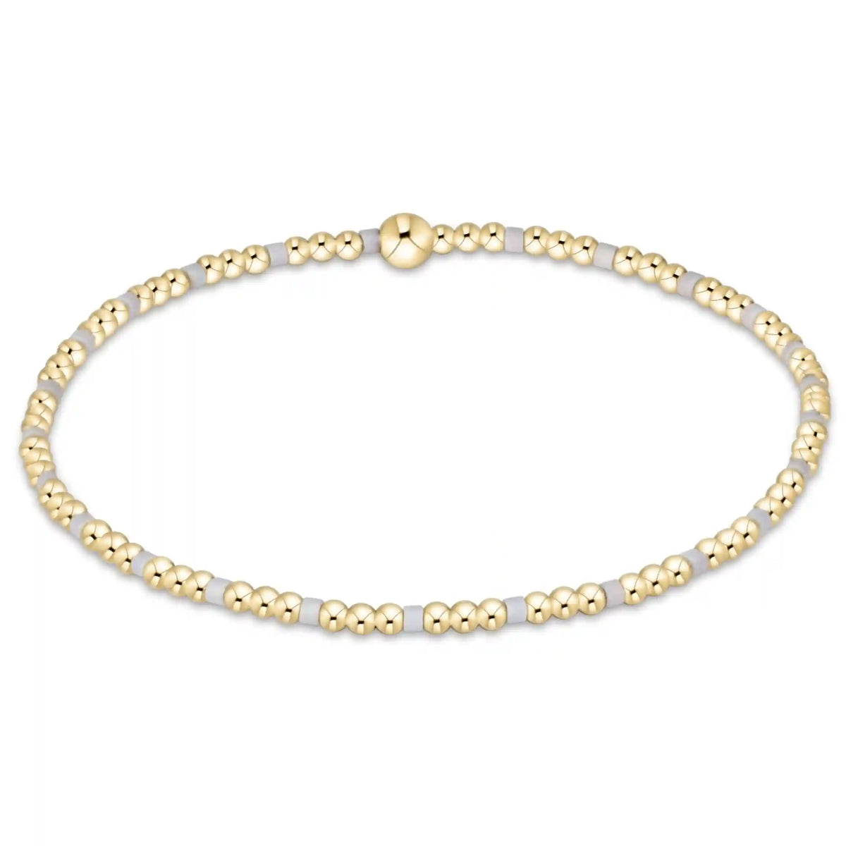 Gameday Hope Sincerity Pattern 2mm Bead Bracelet - Grey