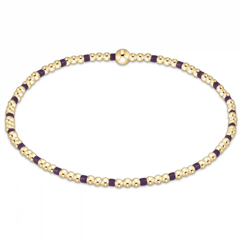 Gameday Hope Sincerity Pattern 2mm Bead Bracelet - Purple