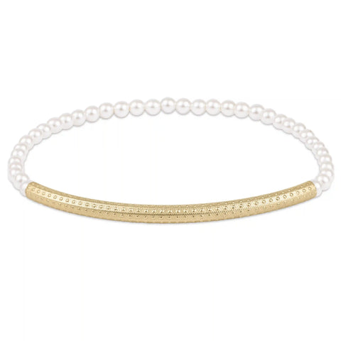 Bliss Bar Textured Pearl 3mm Bracelet