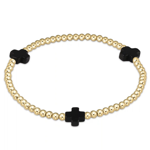 Extends Signature Cross 3mm Gold Bracelet