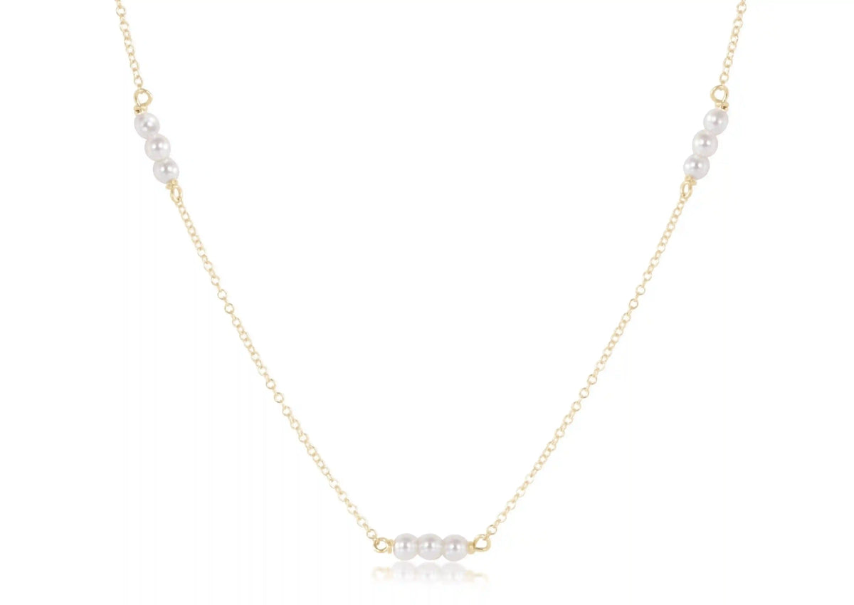 Choker Joy Simplicity Chain Gold - Pearl 3mm