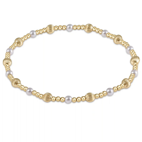Dignity Sincerity Gold 4mm Bracelet - Pearl