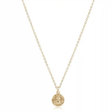 16" Necklace Gold - Protection Small Gold Disc