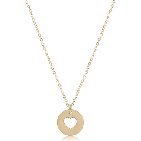 16" Necklace Gold - Love Gold Disc
