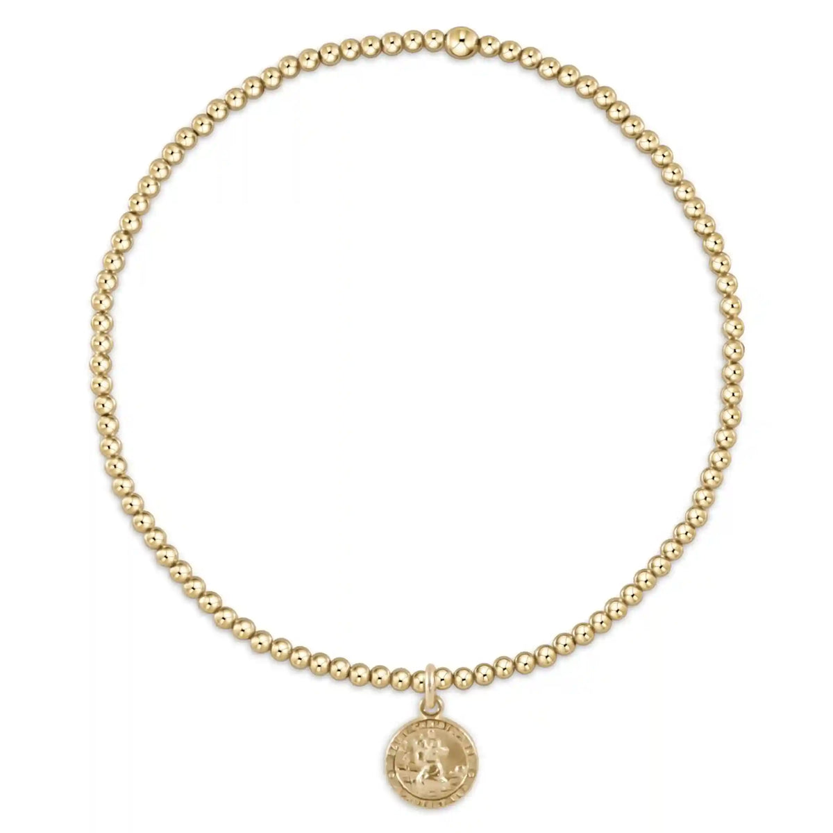 Classic Gold 2mm Bracelet - Protection Small Gold Disc
