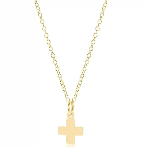 16" Necklace Gold - Signature Cross Gold Charm