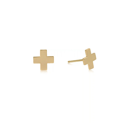 Signature Cross Studs - Gold
