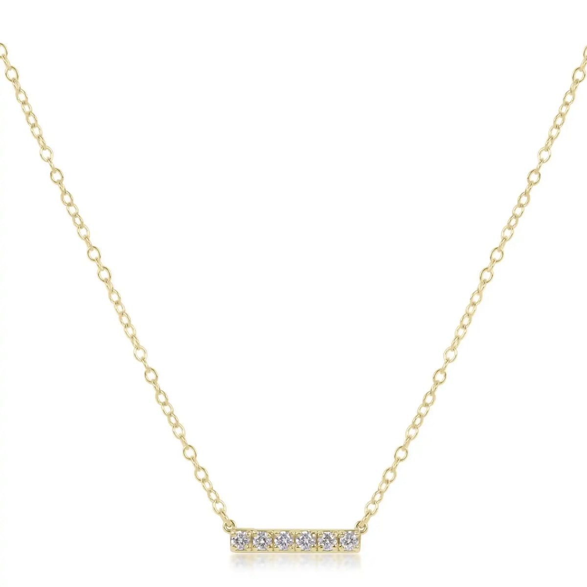 14kt Gold and Diamond Significance Bar Necklace - Six