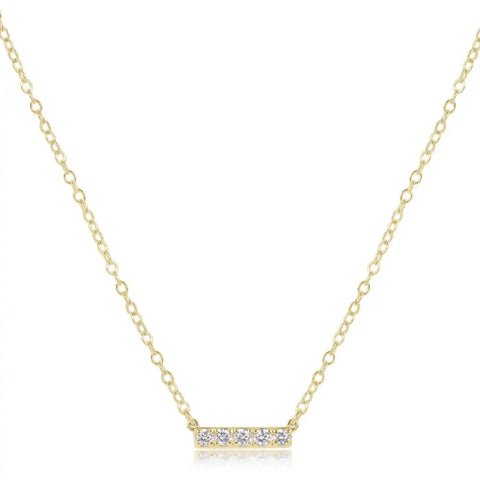 14kt Gold and Diamond Significance Bar Necklace - Five