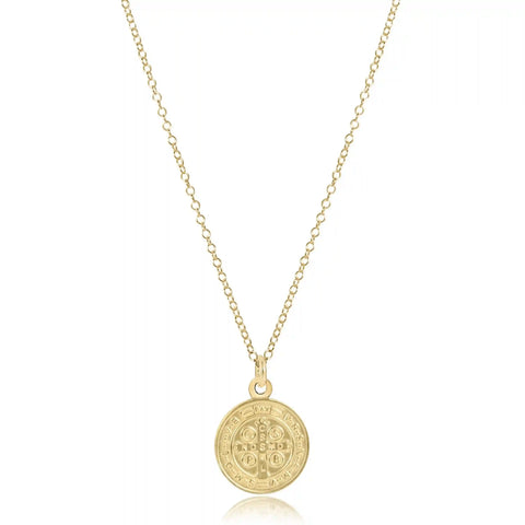 16" Necklace Gold - Blessing Gold Disc