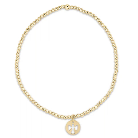 Classic Gold 2mm Bracelet - Guardian Angel Small Gold Disc