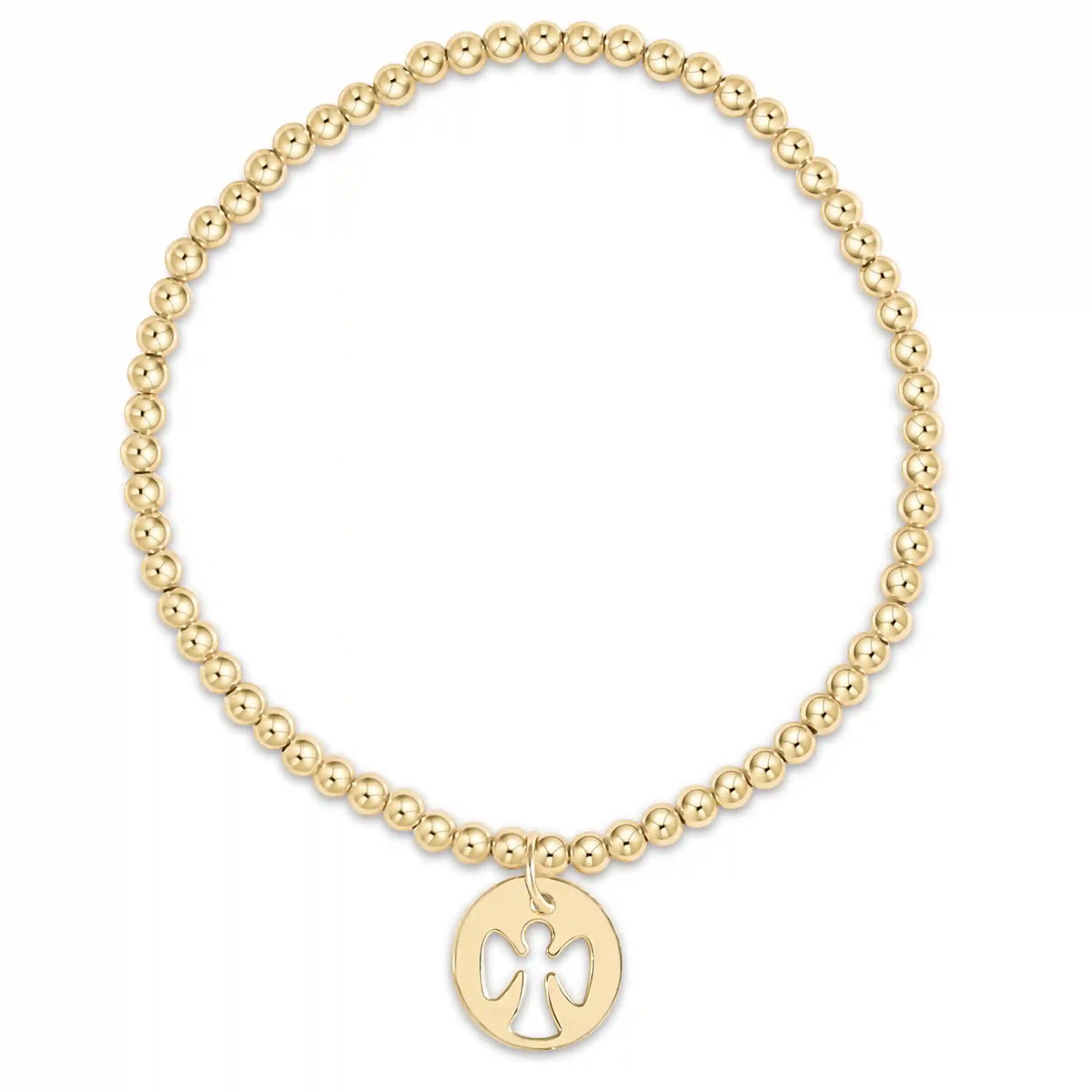 Classic Gold 3mm Bracelet - Guardian Angel Gold Disc