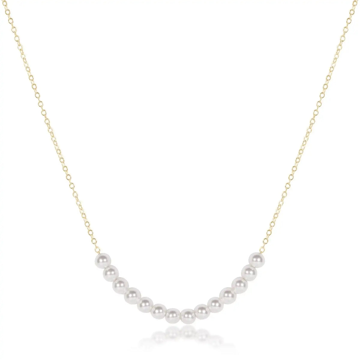 16" Necklace Gold - Beaded Bliss Pearl