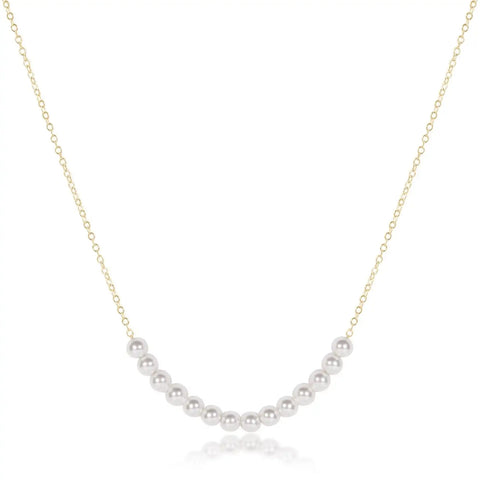 16" Necklace Gold - Beaded Bliss Pearl