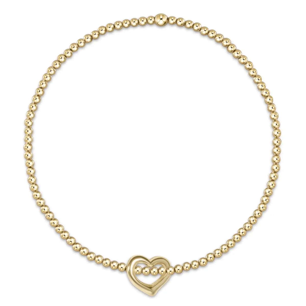 Classic Gold 2mm Bracelet - Love Small Gold Charm