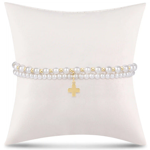 grateful for you gift stack - pearl signature cross charm