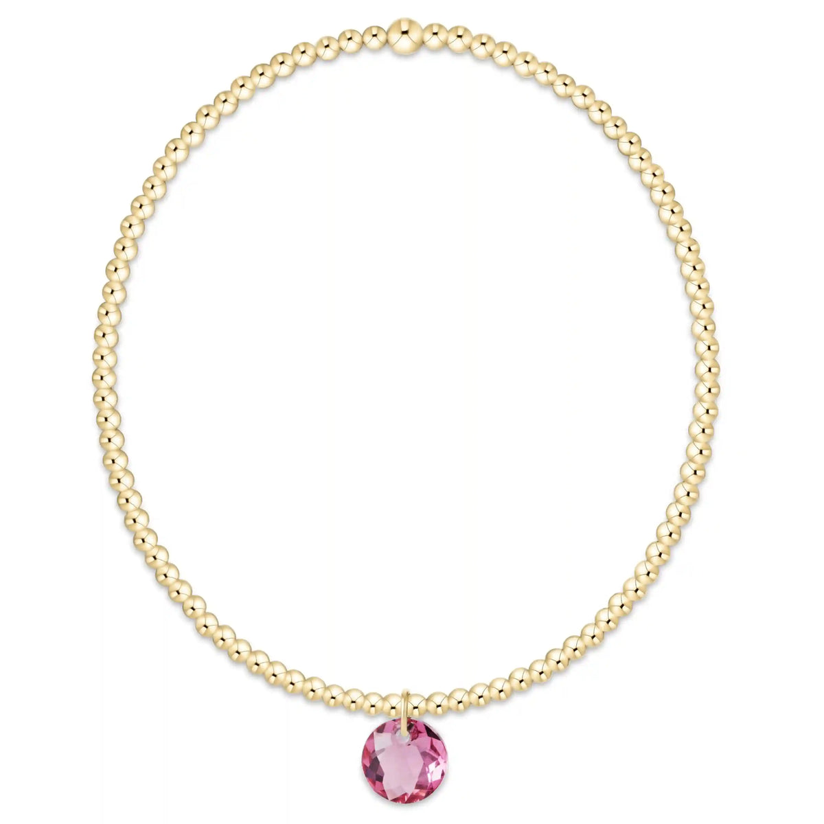 Classic Gold 2mm Bracelet - Reflection Small Charm - 10