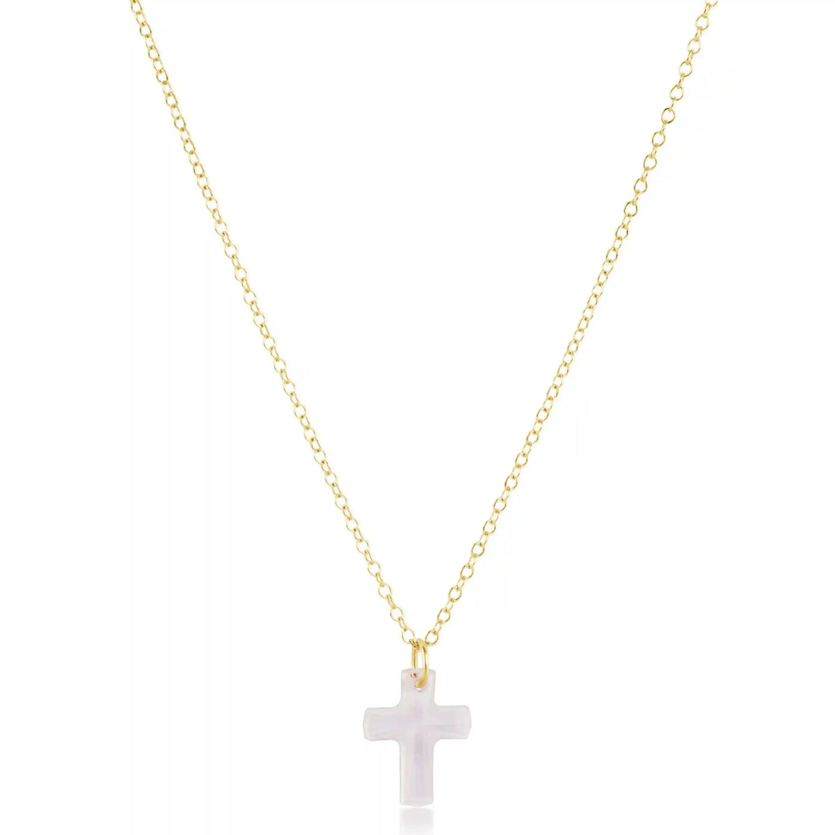 16" Necklace Gold - Blessed Crystal Charm