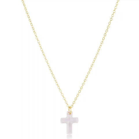 16" Necklace Gold - Blessed Crystal Charm