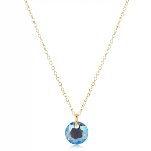 16" Necklace Gold - Reflection Small Charm - 03