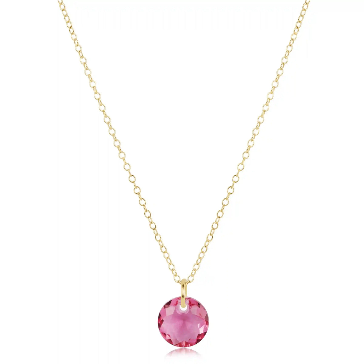 16" Necklace Gold - Reflection Small Charm - 10