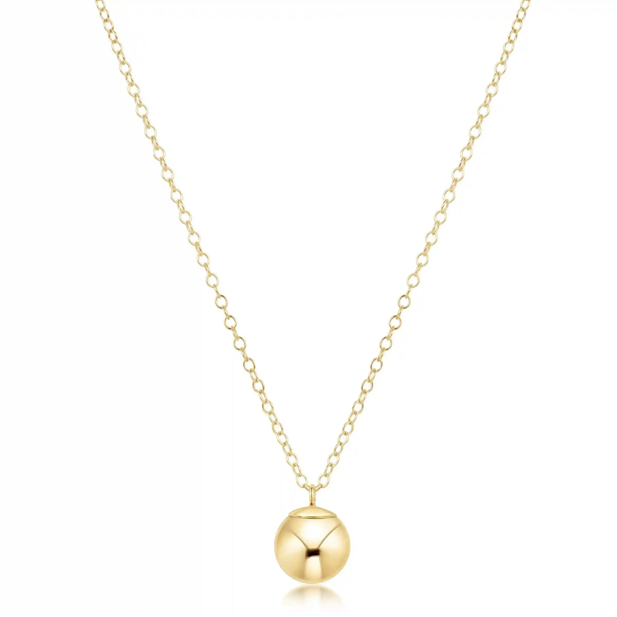 16" Necklace Gold - Classic Gold 8mm Charm