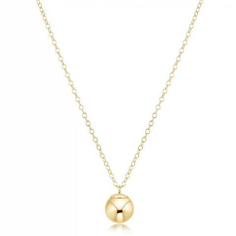 16" Necklace Gold - Classic Gold 8mm Charm