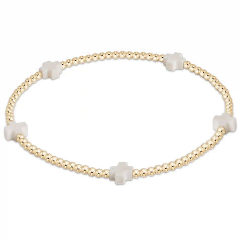 egirl Signature Cross Small 2mm Gold Bracelet