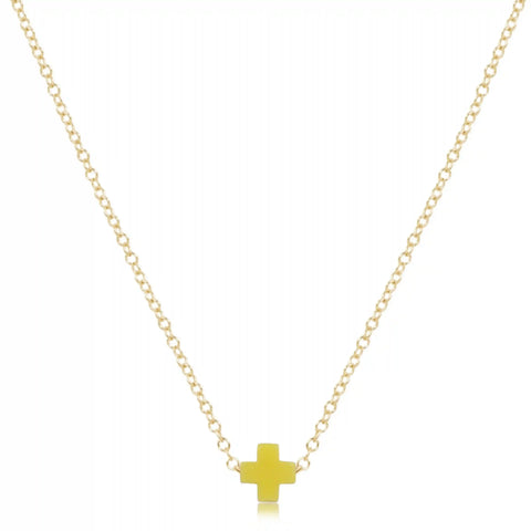 16" Necklace Gold - Signature Cross Small