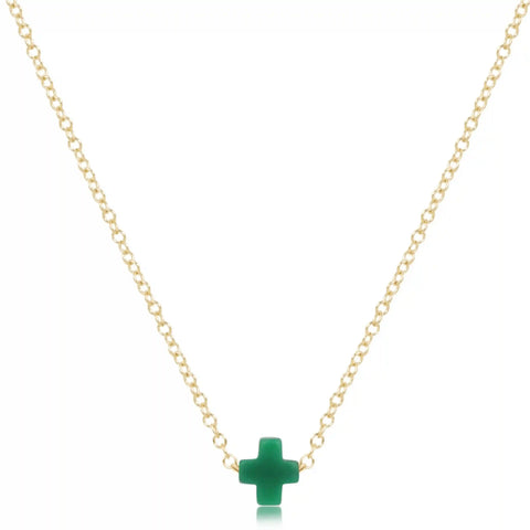 16" Necklace Gold - Signature Cross Small