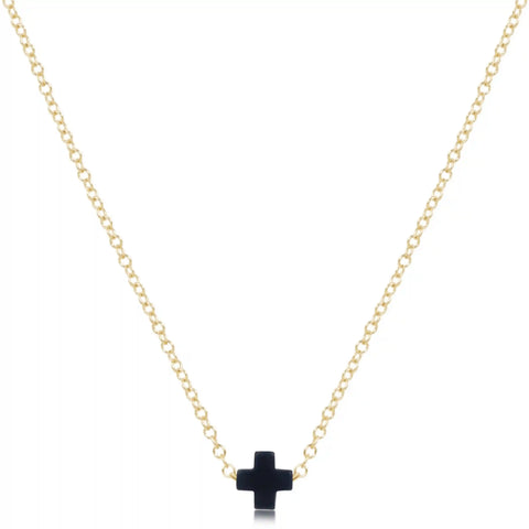 16" Necklace Gold - Signature Cross Small