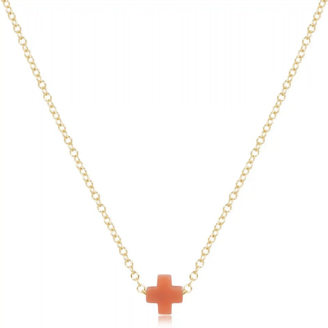 16" Necklace Gold - Signature Cross Small