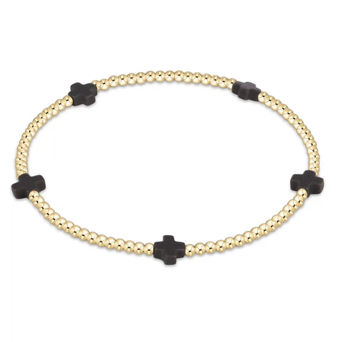 Signature Cross Small 2mm Gold Bracelet